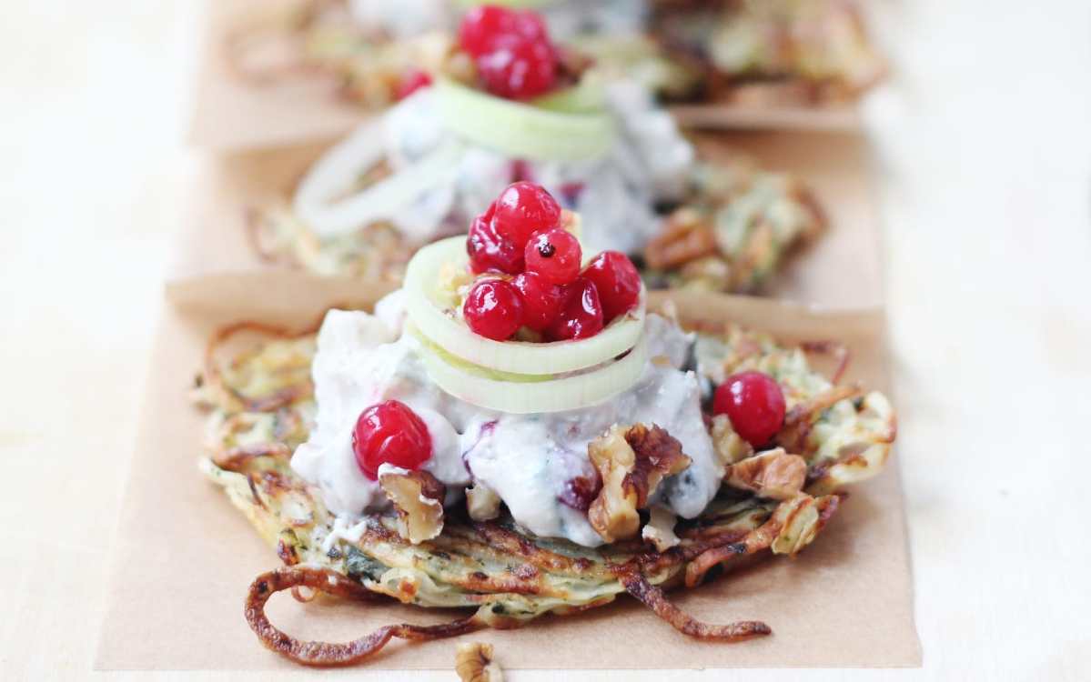 Mini Rosti (Potato Cakes) With Zesty 'Tofraiche' Salad [Vegan, Gluten-Free]