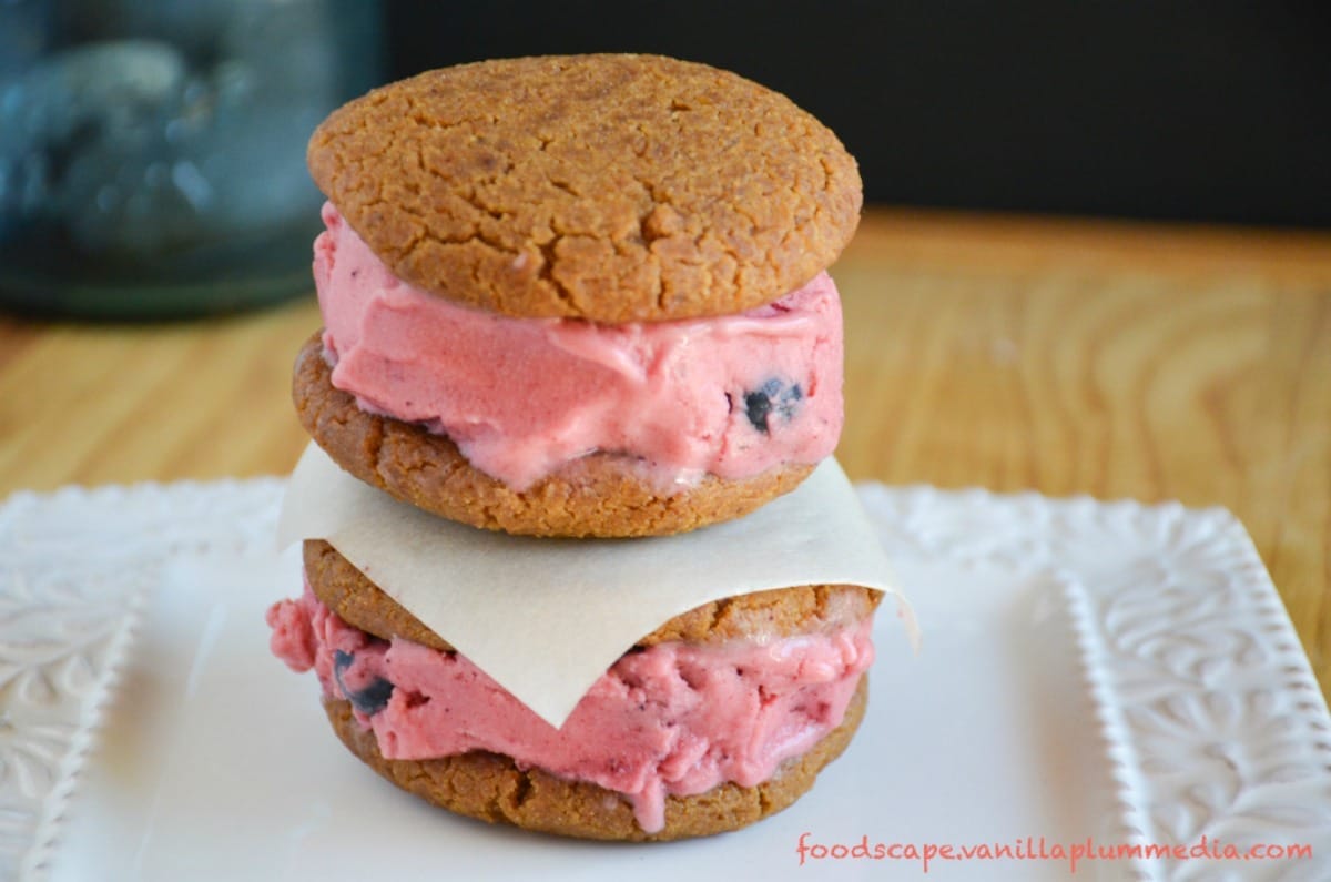 Berry Ice Cream and Sweet Corn Sandwiches [Vegan, Gluten-Free]