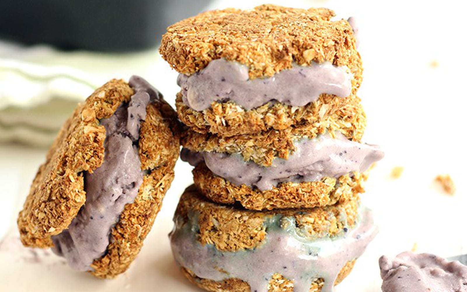 Blueberry Earl Grey Ice Cream Sandwiches - One Green Planet