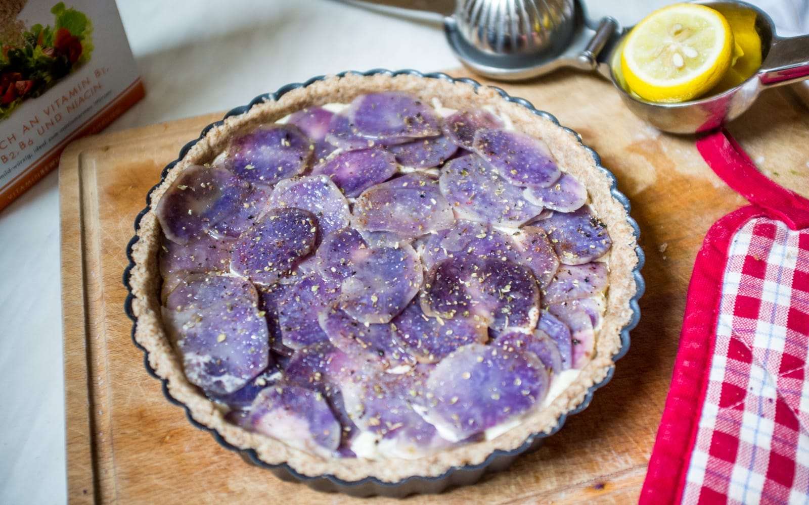Cheesy Purple Potato Tart