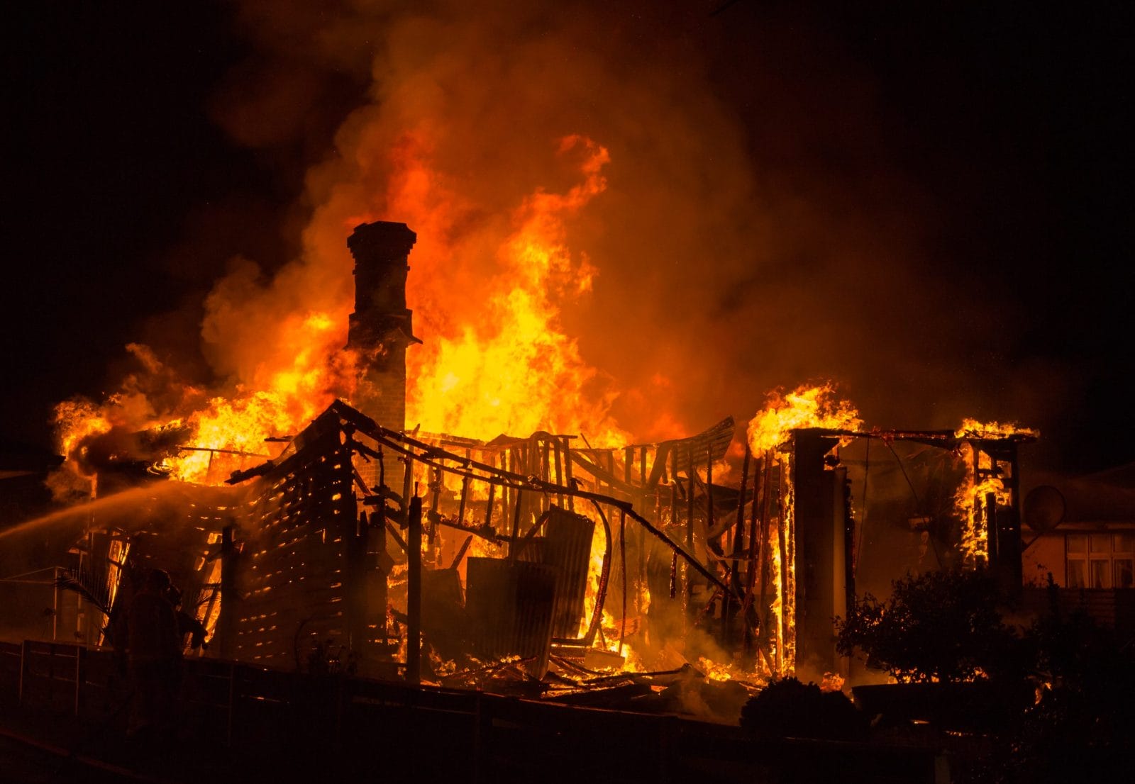 home burning down