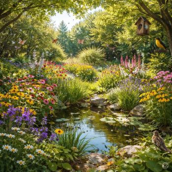 how to rewild your garden local wildlife 2026 native plants pollinator meadow mason bee house soil ecology